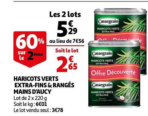 haricots verts extra-fins & rangés mains d'aucy