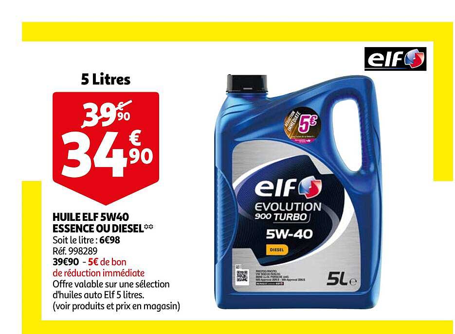 Huile Elf 5w40 Essence Ou Diesel Elf