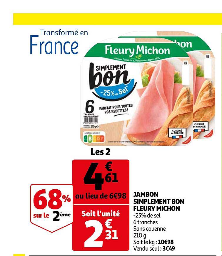 jambon simplement bon fleury michon