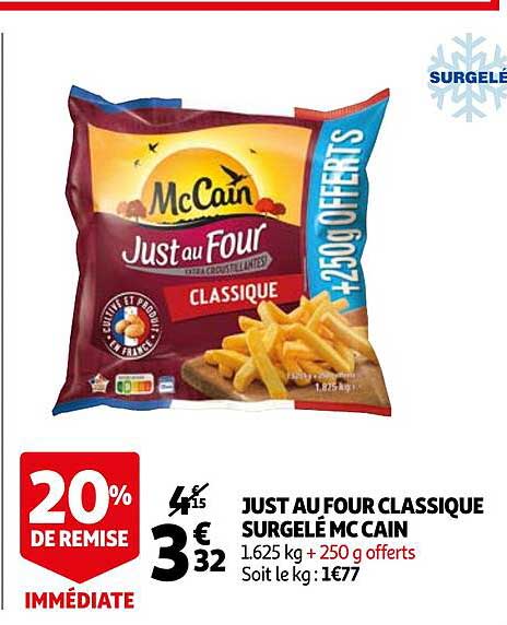 just au four classique surgelé mc cain