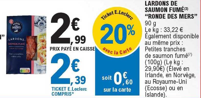 lardons de saumon fumé "ronde des mers"