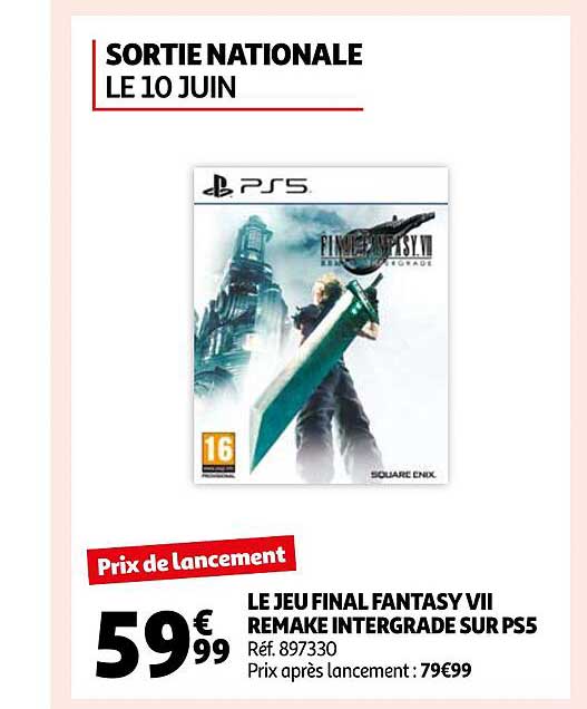 le jeu final fantasy vII remake intergrade sur ps5