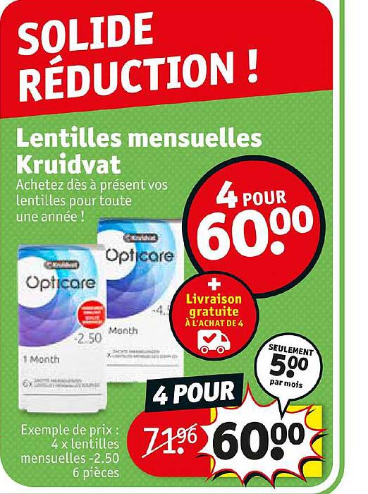 lentilles mensuelles kruidvat