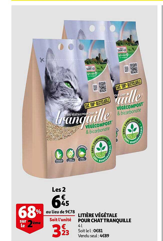 Litière Végétale Pour Chat Tranquille