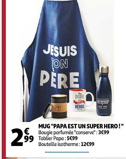 mug "papa est un super hero! "
