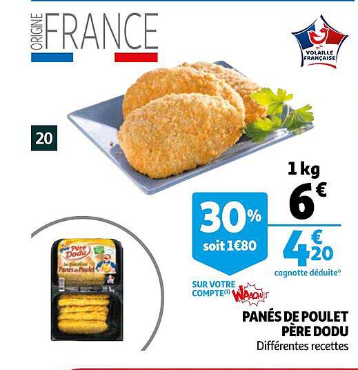 panés de poulet père dodu