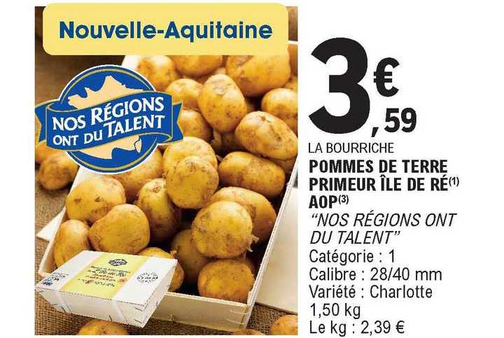 pommes de terre primeur île de ré aop "nos régions ont du talent"