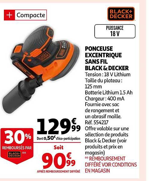 ponceuse excentrique sans fil black & decker