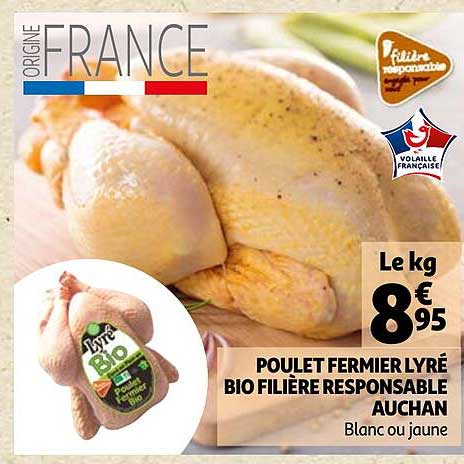 poulet fermier lyré bio filière responsable auchan