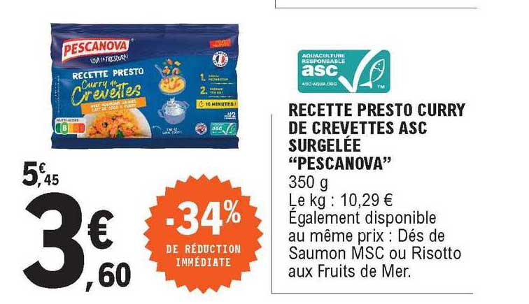 Recette Presto Curry De Crevettes Asc Surgelée "pescanova" -34% De Réduction Immédiate