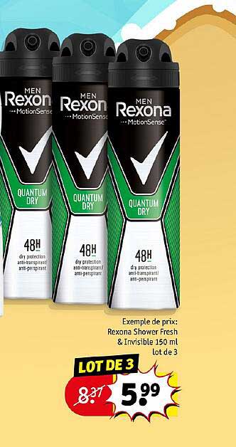 rexona shower fresh & invisible 150 ml lot de 3
