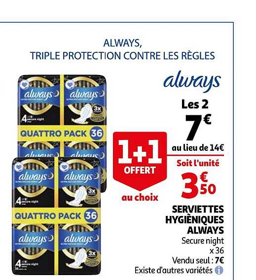 serviettes hygiéniques always