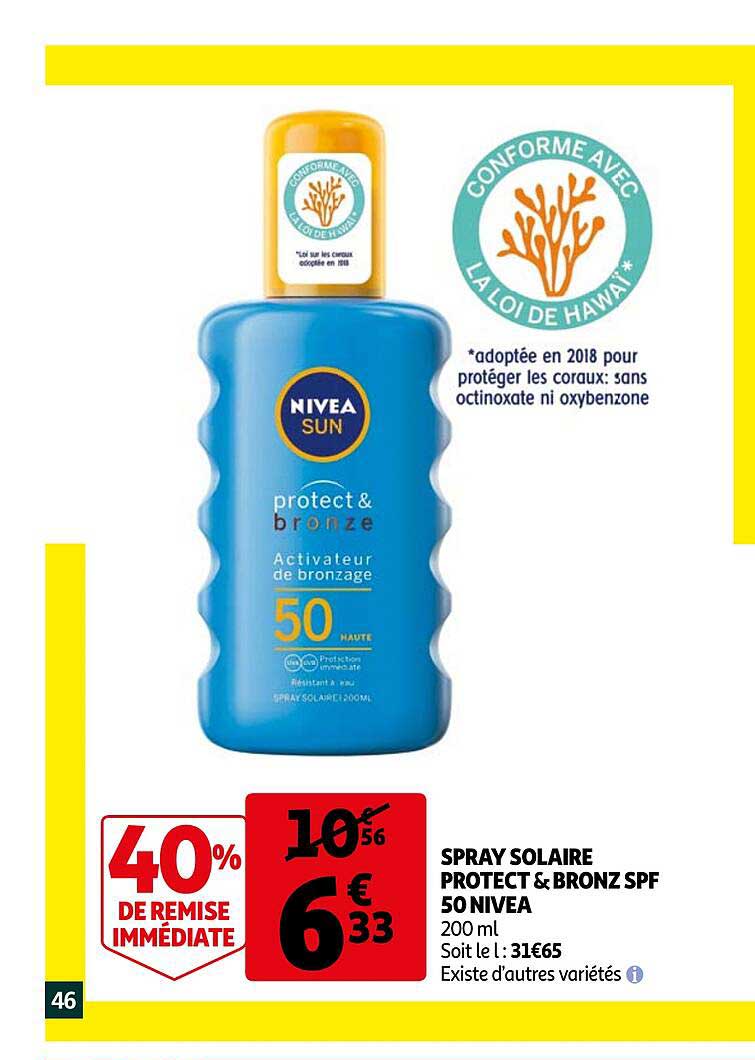 spray solaire protect & bronz spf 50 nivea
