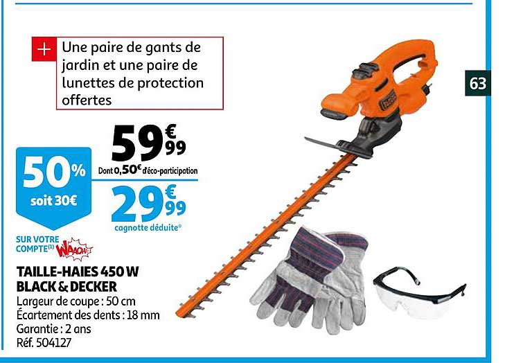 taille-haies 450 w black & decker