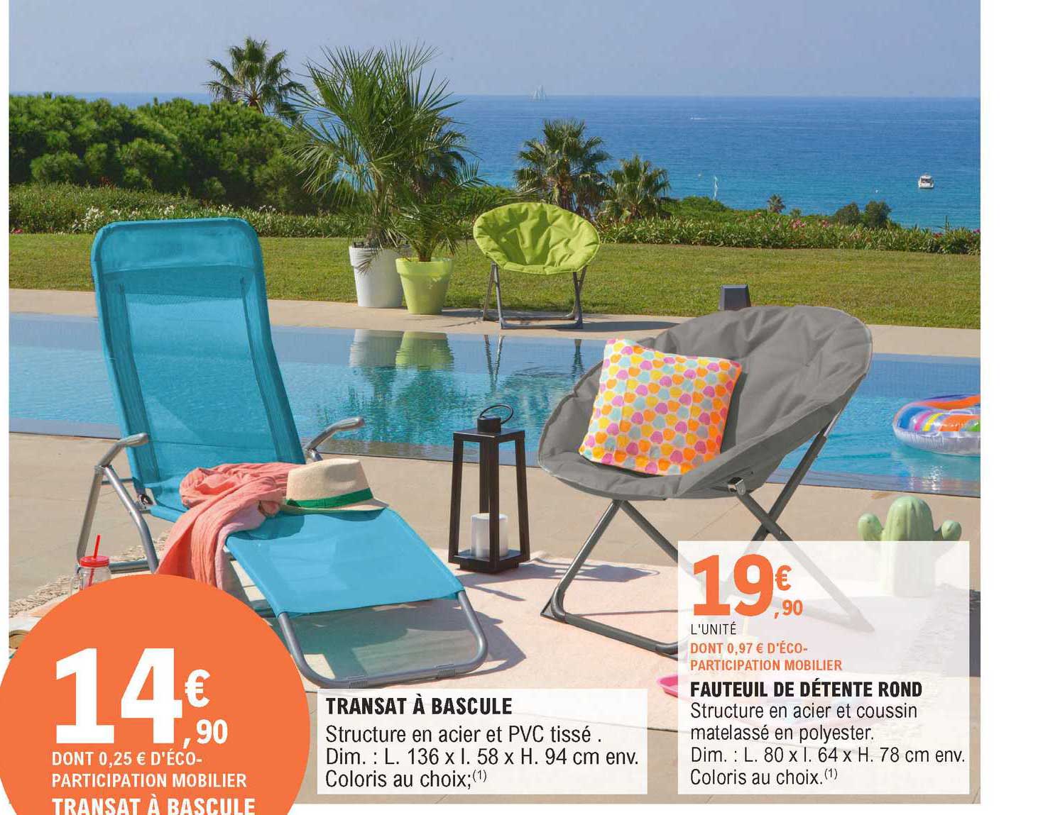 transat à bascule fauteuil de détente rond