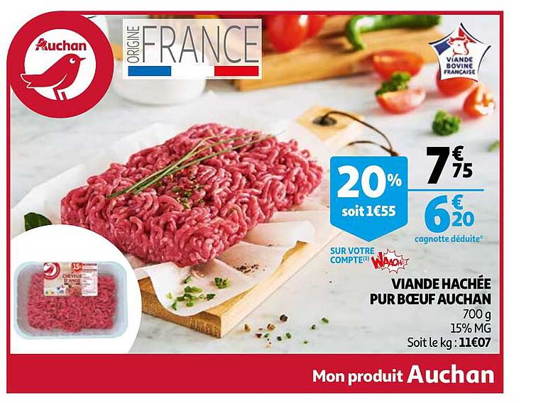 Viande Hachée Pur Bœuf Auchan