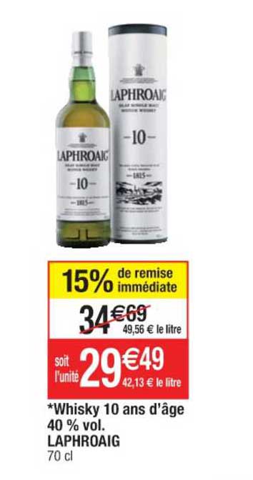 whisky 10 ans d'âge 40% vol. laphroaig