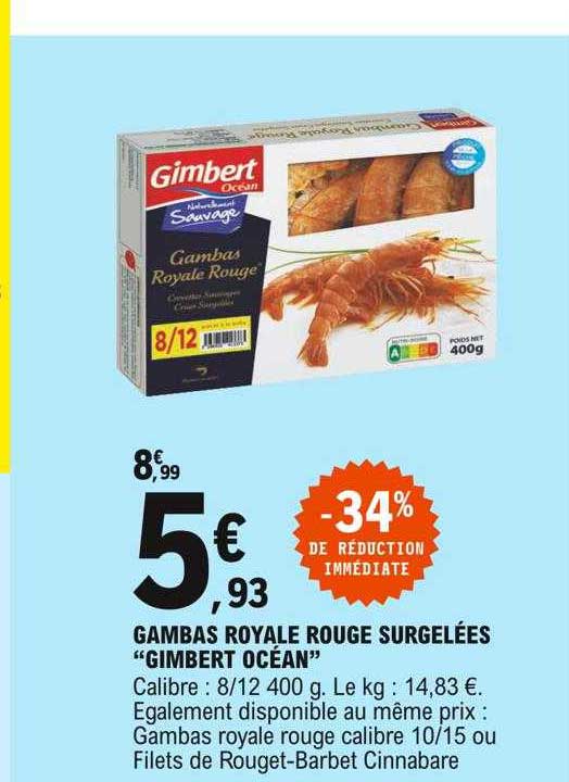 gambas royale rouge surgelées "gimbert océan"