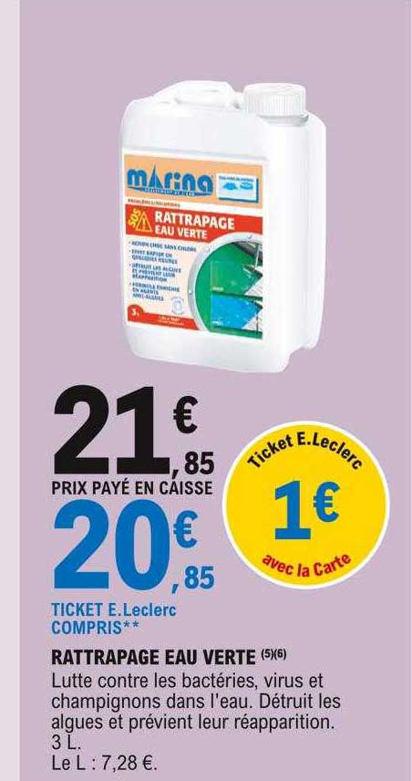 rattrapage eau verte