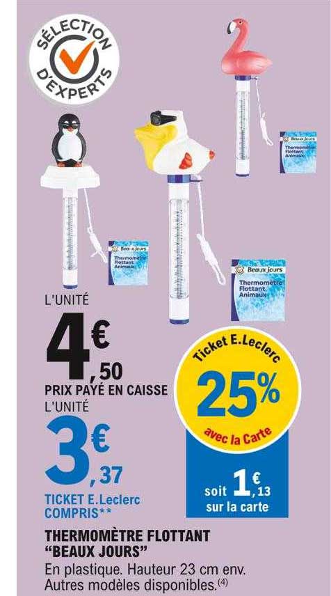 thermomètre flottant "beaux jours"