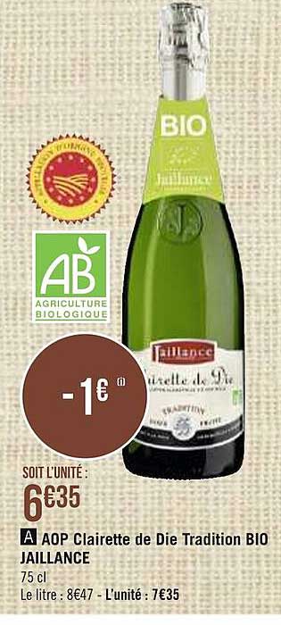 aop clairette de die tradition bio jaillance