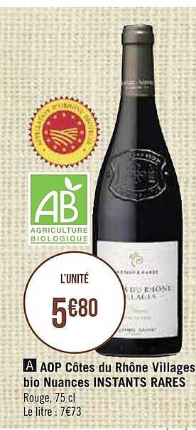 aop côtes du rhône villages bio nuances instants rares