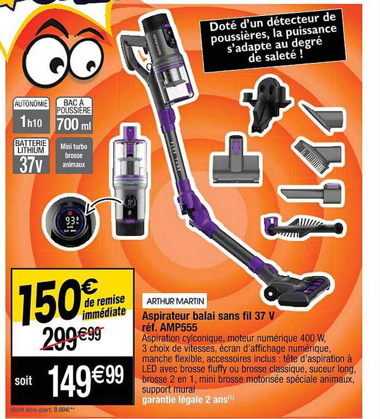 Aspirateur Balai Sans Fil 37 V Arthur Martin