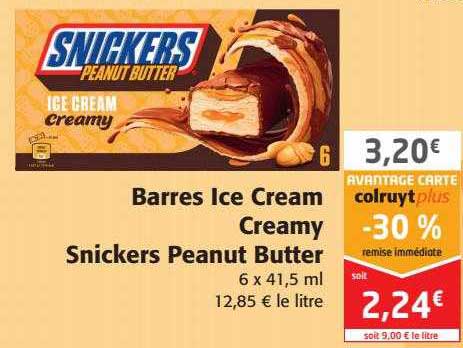 barres ice cream creamy snickers peanut butter