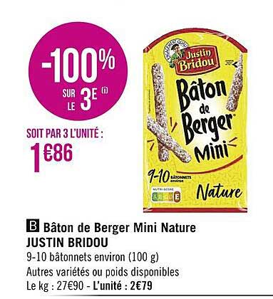 bâton de berger mini nature justin bridou