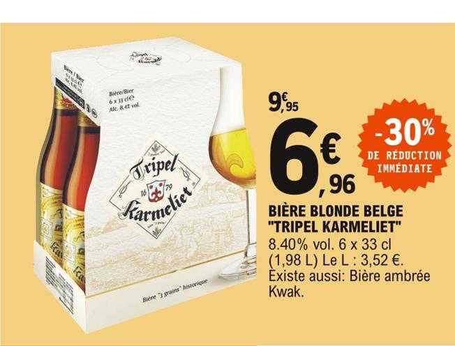 Bière Blonde Belge "tripel Karmeliet"