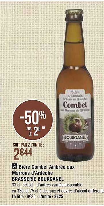 bière combel ambrée aux marrons d'ardèche brasserie bourganel