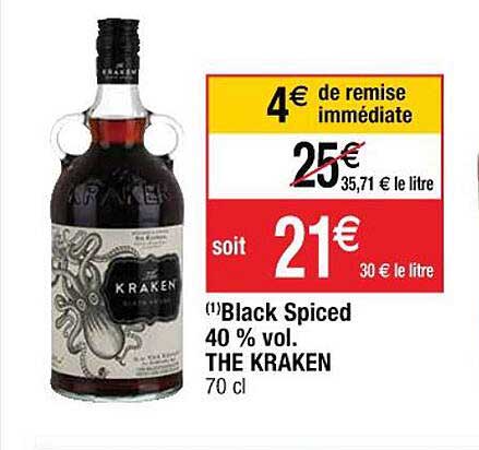 black spiced 40% vol. the kraken