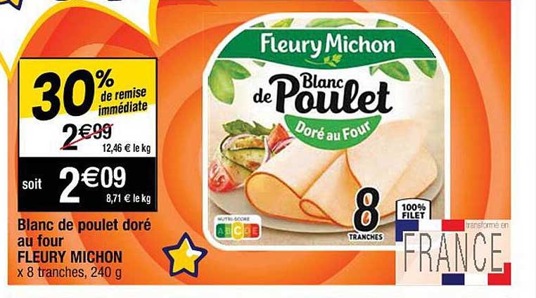blanc de poulet doré au four fleury michon