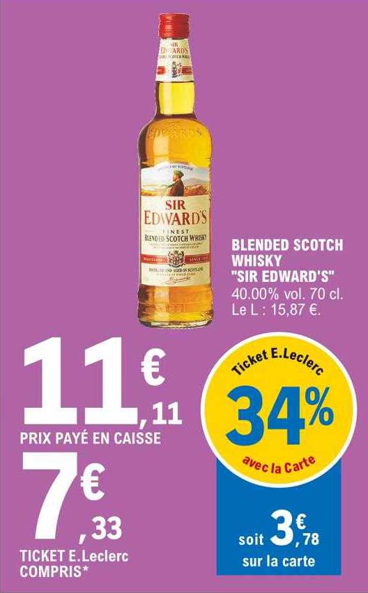 blended scotch whisky "sir edward's"