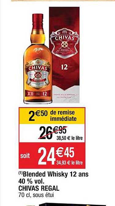 blended whisky 12 ans 40% chivas regal