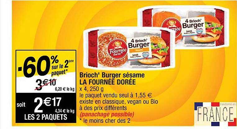 brioch' burger sésame la fournée dorée