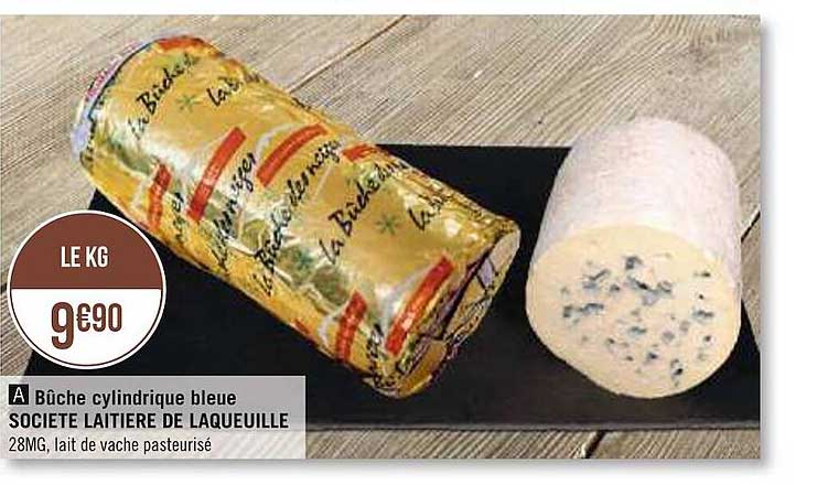 bûche cylindrique bleue société laitière de laqueuille