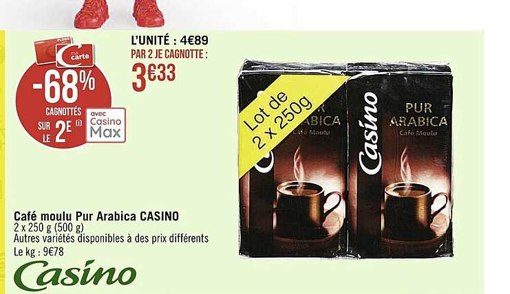 Café Moulu Pur Arabica Casino