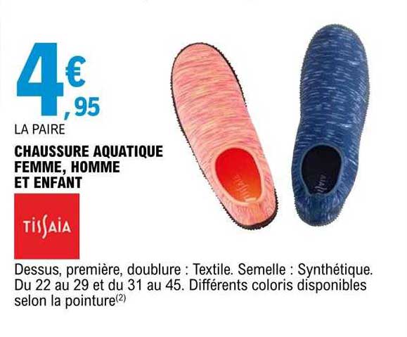 Chaussure Aquatique Femme, Homme Et Enfant Tissaia