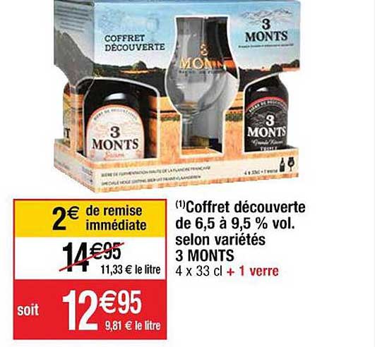coffret découverte de 6,5 à 9,5 % vol. selon variétés 3 monts