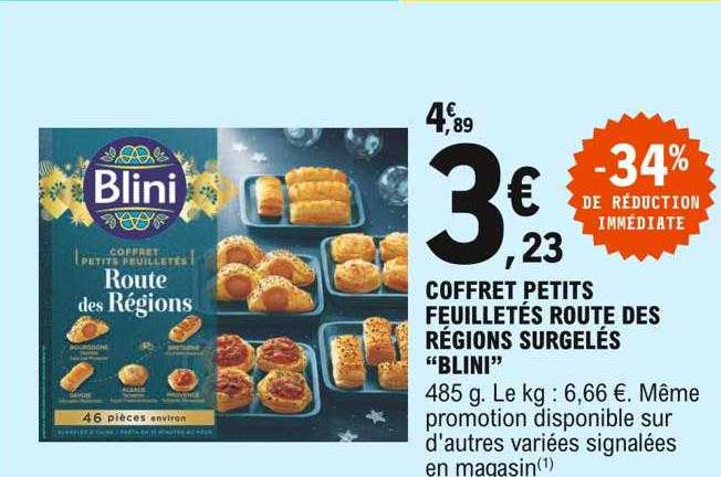 coffret petits feuilletés route des régions surgelés "blini"