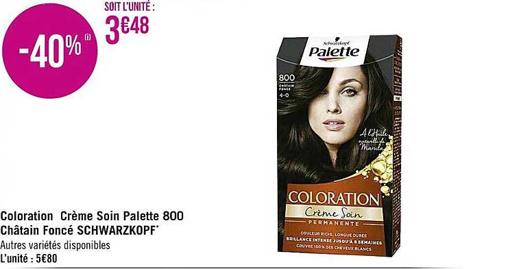 coloration crème soin palette 8000 châtain foncé schwarzkopf