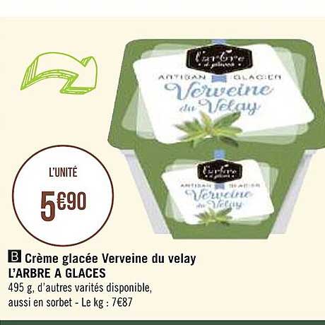 crème glacée verveine du velay l'arbre à glaces