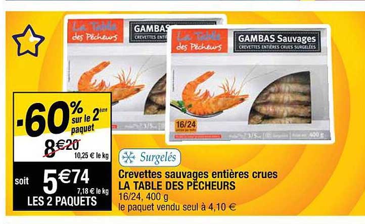 crevettes sauvages entières crues la table des pêcheurs