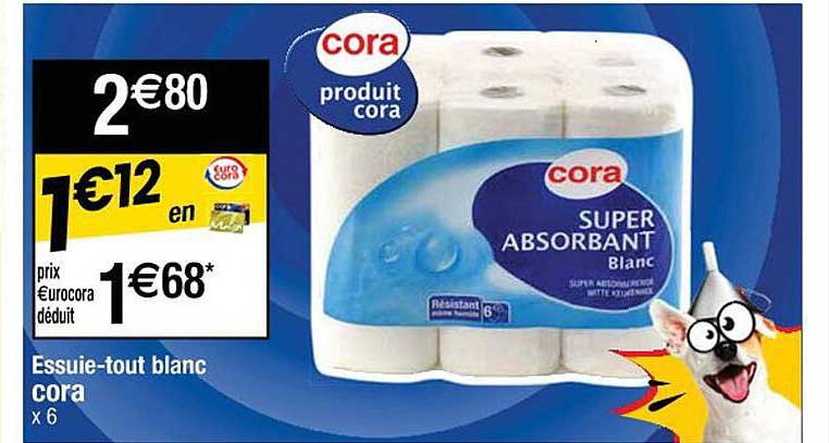 essuie-tout blanc cora