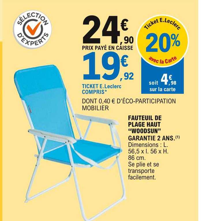Fauteuil De Plage Haut "woodsun"