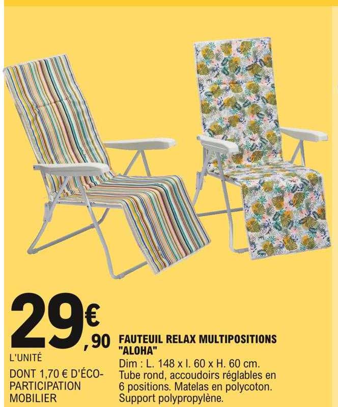 fauteuil relax multipositions "aloha"