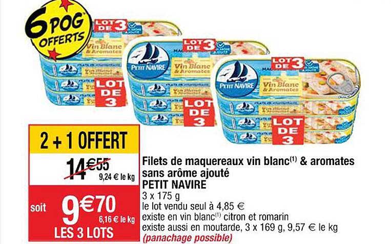 filets de maquereaux vin blanc & aromates sans arôme ajouté petit navire