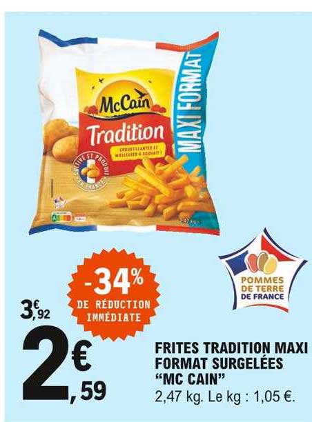 frites traditionn maxi format surgelées "mc cain"