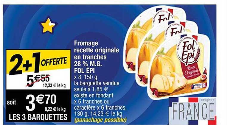 fromage recette originale en tranches 28% m.g. fol épi
